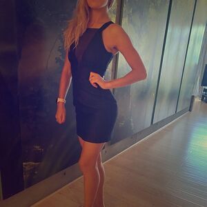 H&M 🔥Black Sexy Evening Mini Dress Lace Cutout XS